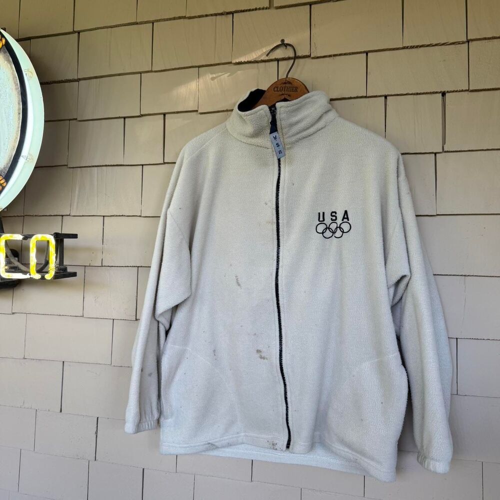 American-vintage Men's White and Cream Jumper